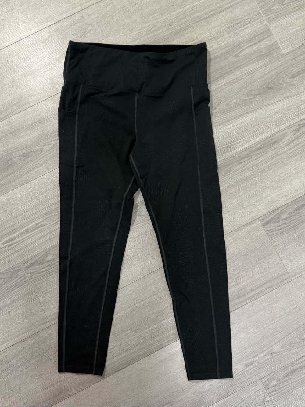 Tuff Athletics High-Waist Charcoal Seam-Detail Leggings w/pockets